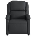 vidaXL Fauteuil de massage inclinable noir cuir véritable