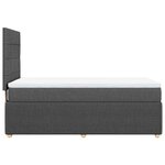 vidaXL Sommier à lattes de lit avec matelas Gris foncé 90x200 cm Tissu