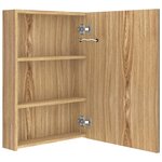 vidaXL Armoire de salle de bain à miroir LED Chêne 50x13x70 cm