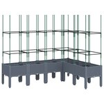 vidaXL Jardinière avec treillis gris 160x120x142 5 cm PP
