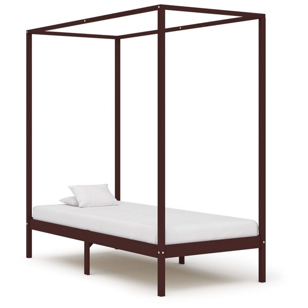 vidaXL Cadre de lit à baldaquin sans matelas bois massif 90x200 cm