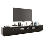 vidaXL Meuble TV avec lumières LED Noir 260x35x40 cm