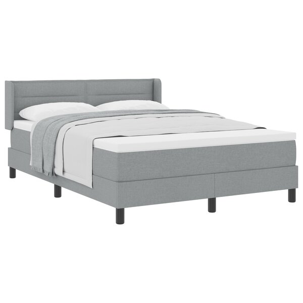 Lit à Ressorts vidaXL avec Matelas Gris Clair 140x190 cm Tissu