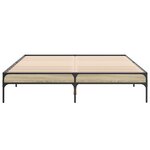 vidaXL Cadre de lit chêne sonoma 160x200 cm bois d'ingénierie et métal