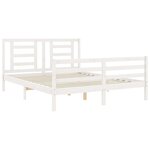 vidaXL Cadre de lit avec tête de lit blanc 160x200 cm bois massif