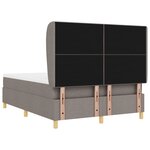 Lit à ressort avec matelas vidaXL Taupe 140x190 cm Tissu