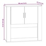 vidaXL Armoire murale Sonoma gris 80x33x80 cm Bois d'ingénierie