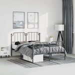 vidaXL Cadre de lit métal sans matelas avec pied de lit noir 183x213cm