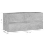 vidaXL Armoire d'évier et lavabo intégré gris béton bois d'ingénierie
