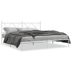 vidaXL Cadre de lit métal avec tête de lit blanc 180x200 cm