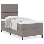 vidaXL Lit ressort avec matelas taupe 100x200 cm en tissu