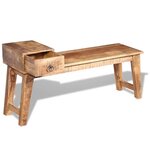 vidaXL Banc avec tiroir Bois de manguier massif 120x36x60 cm