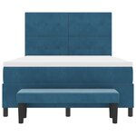 vidaXL Lit Box Spring avec Matelas et Banc Bleu sombre 160x200 cm Velours