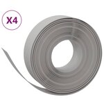 vidaXL Bordures de jardin 4 Pièces gris 10 m 15 cm polyéthylène
