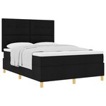 vidaXL Lit Box Spring avec Matelas Noir 140x200 cm Tissu