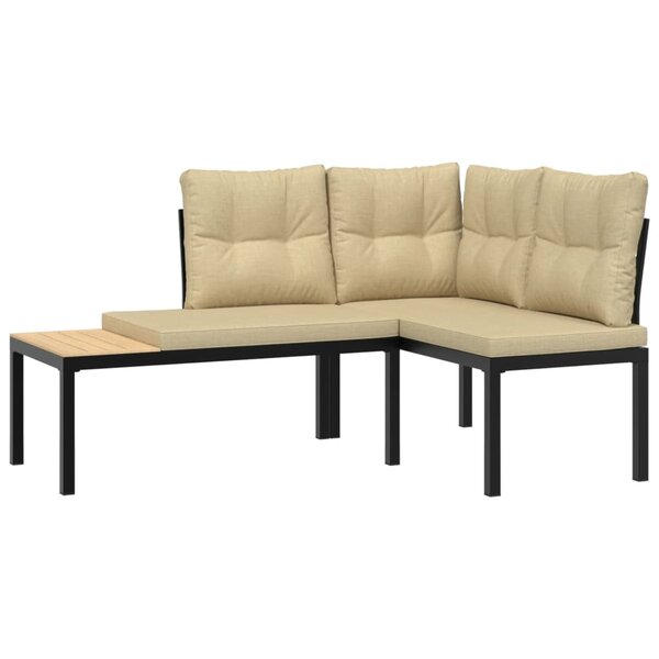 vidaXL Bancs de jardin avec coussins lot de 2 acier enduit de poudre