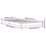 vidaXL Cadre de lit sans matelas chêne fumé 100x200 cm
