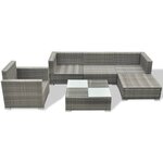 Salon de jardin meuble d'extérieur ensemble de mobilier avec coussins 6 pièces résine tressée gris 02_0018321