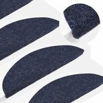 vidaXL Tapis d'escalier autocollants 15 Pièces 56x17x3 cm Bleu