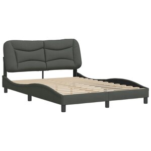 vidaXL Cadre de lit sans matelas gris foncé 140x190 cm tissu