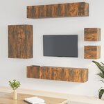 vidaXL Ensemble de meubles TV 8 Pièces Chêne fumé Bois d'ingénierie