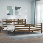 vidaXL Cadre de lit sans matelas marron miel 200x200 cm bois massif