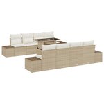 vidaXL Ensemble de canapé de jardin 7 pièces avec coussins en poly rattan beige