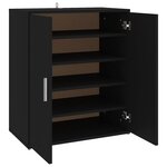 vidaXL Armoire à chaussures Noir 60x35x70 cm Bois d’ingénierie