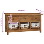 vidaXL Buffet bois d'acajou massif 100x30x50 cm