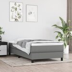vidaXL Sommier à lattes de lit avec matelas Gris foncé 80x200 cm Tissu