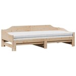vidaXL Lit de jour avec lit gigogne 80x200 cm bois de pin massif