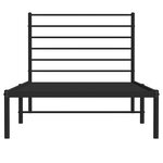 vidaXL Cadre de lit métal avec tête de lit noir 90x190 cm