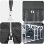 vidaXL Tente de Fête avec 10 Parois Latérales Anthracite 6x4 m PE