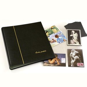 ALBUM CARTES POSTALES : reliure seule (Noir)
