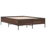 vidaXL Cadre de lit chêne marron 120x200 cm bois d'ingénierie et métal