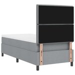 vidaXL Lit à ressort avec matelas & LED Gris clair 90x200 cm Tissu