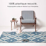 Tapis extérieur terrasse réversible - Tapis de jardin imperméable et résistant UV - Mia - Bleu - 120x180 cm - HOMESCAPES