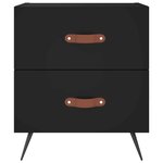 vidaXL Tables de chevet 2 Pièces noir 40x35x47 5 cm bois d’ingénierie