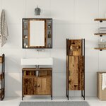 vidaXL Ensemble de meubles de salle de bain en 3 pièces Bois ancien Bois d'ingénierie