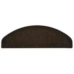 vidaXL Tapis d'escalier autocollants 15Pièces Marron 65x21x4cm Aiguilleté