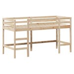 vidaXL Lit superposé et échelle et toit 90x190 cm bois de pin massif