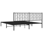 vidaXL Cadre de lit métal sans matelas et tête de lit noir 180x200 cm