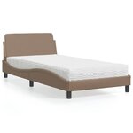 vidaXL Lit avec matelas cappuccino 100x200 cm similicuir
