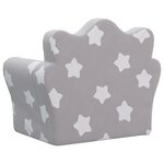 vidaXL Canapé pour enfants gris clair avec étoiles peluche douce