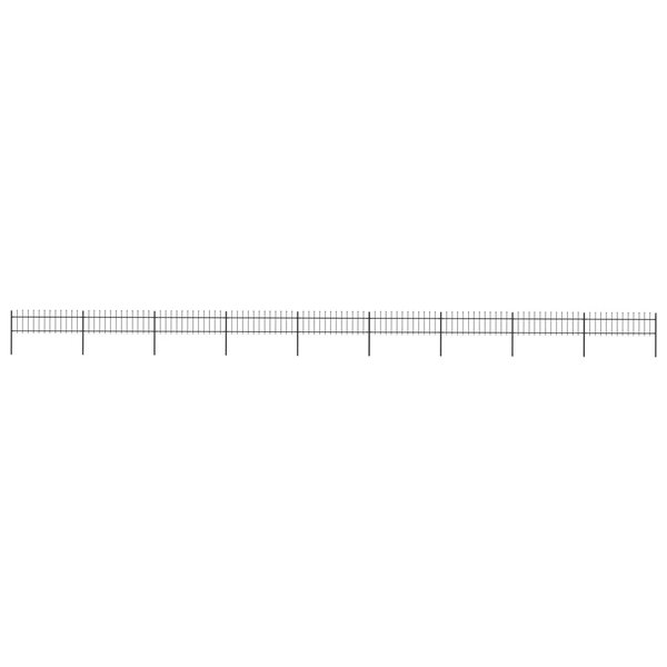 vidaXL Clôture de jardin avec dessus en lance Acier 15 3 x 0 6 m Noir