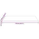 vidaXL Dessus de table 110x60x2 5 cm bois de pin massif rectangulaire