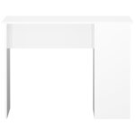 Bureau table poste de travail meuble d'ordinateur informatique étude brillant 100 x 55 x 75 cm bois d'ingénierie blanc 02_0023537