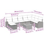 vidaXL Canapé de jardin 9 pièces avec coussins noirs en poly rotin