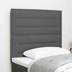 vidaXL Tête de lit LED Design Lignes Gris foncé 100 cm Tissu