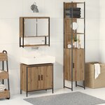 vidaXL Ensemble de meubles de salle de bain 3 pièces en chêne artisanal en bois d'ingénierie